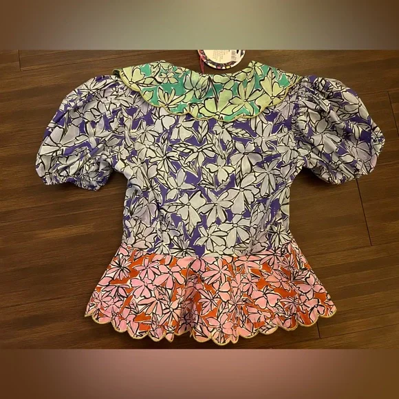 NWT CeliaB Harald XS peplum blouse- Gorgeous, bold colors! - Picture 7 of 9